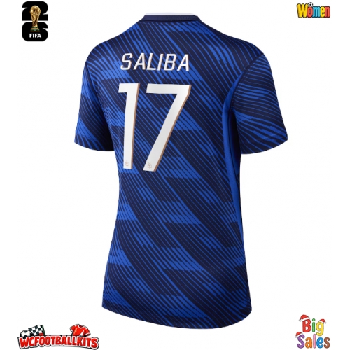 France William Saliba #17 Replica Home Stadium Shirt for Women World Cup 2026 Short Sleeve